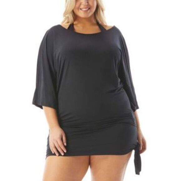 Michael Kors Other - Michael Kors Plus Size Side-Tie Swim Cover-Up Women's Swimsuit Black 3X